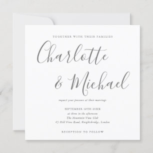 Elegant Signature Wedding Invitation Kaart