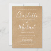 Elegant Signature Wedding Rustic Kraft Kaart (Voorkant)