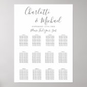 Elegant Signature Wedding Seating Chart Poster (Voorkant)