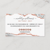 Elegant Signature White Gold Agate Marble Visitekaartje (Achterkant)