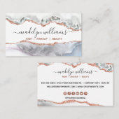 Elegant Signature White Gold Agate Marble Visitekaartje (Voorkant / Achterkant)