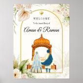 Elegant Sikh bruiloft welkom teken Poster (Voorkant)