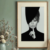 Elegant Silence: Dramatische Mode van Bardot Poster