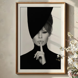 Elegant Silence: Dramatische Mode van Bardot Poster