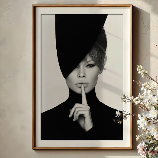 Elegant Silence: Dramatische Mode van Bardot Poster