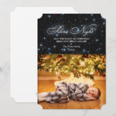 Elegant Silent Night Kaart voor Kerstmis (Voorkant / Achterkant)