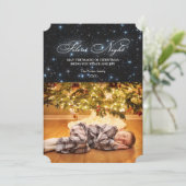 Elegant Silent Night Kaart voor Kerstmis (Staand voorkant)