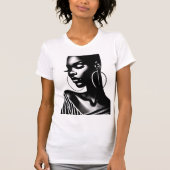Elegant silhouet: Gestreepte Mode T-shirt (Voorkant)