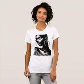 Elegant silhouet: Gestreepte Mode T-shirt (Voorkant volledig)