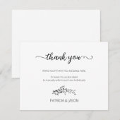 Elegant silhouet van bladeren bedankkaart (Voorkant / Achterkant)