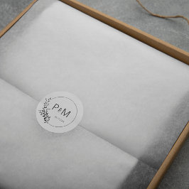 Elegant silhouet van bladeren ronde sticker