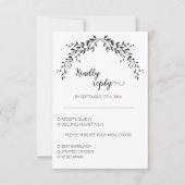 Elegant silhouet van bladeren RSVP kaartje (Voorkant)