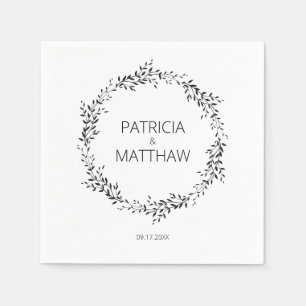 Elegant silhouet van bladeren Wedding Servet