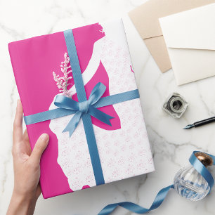 Elegant silhouet van een vrouw in een vloeiende ju cadeaupapier