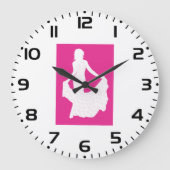 Elegant silhouet van een vrouw in een vloeiende ju grote klok (Voorkant)