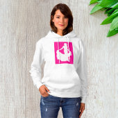 Elegant silhouet van een vrouw in een vloeiende ju hoodie