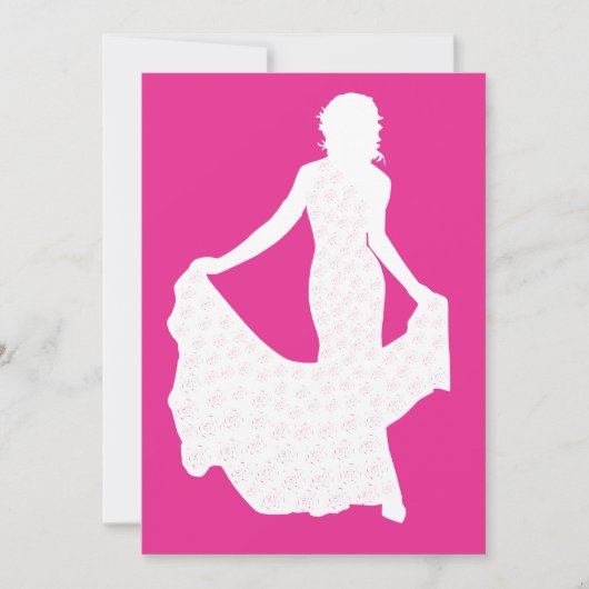 Elegant silhouet van een vrouw in een vloeiende ju kaart (Voorkant)