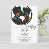 Elegant silhouet van Schattige homostel bruiloft Kaart (Staand voorkant)