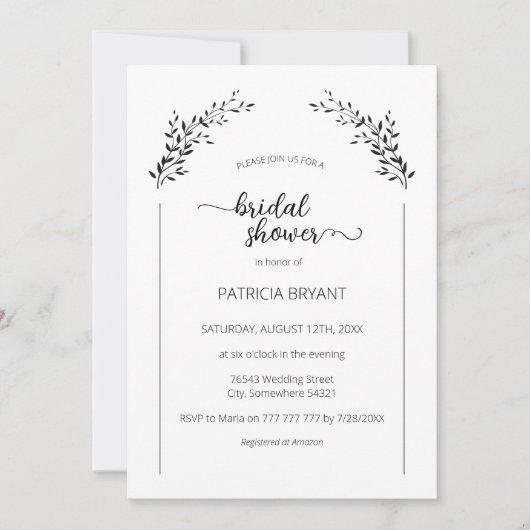 Elegant silhouet van Vrijgezellenfeest van bladere Kaart (Voorkant)