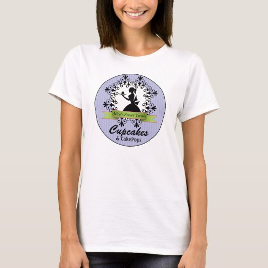 Elegant Silhouet Vrouw Bakkerij Business T-shirt (Voorkant)