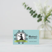 Elegant Silhouette Lady Cupcake Visitekaartje (Staand voorkant)