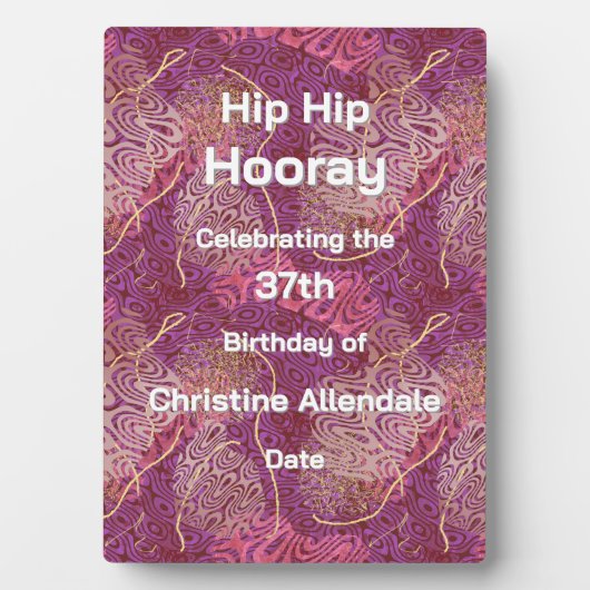 Elegant Silhouette Stencil Abstract Art Birthday Fotoplaat (voorkant)