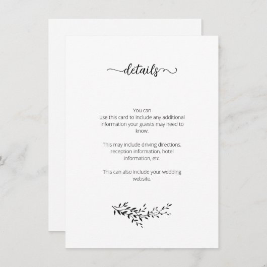 Elegant silhouette van bladeren — kaart (Voorkant / Achterkant)