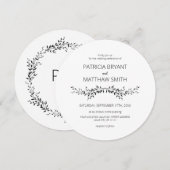 Elegant silhouette van bladeren Wedding Invitation Kaart (Voorkant / Achterkant)