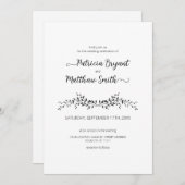 Elegant silhouette van bladeren Wedding Invitation Kaart (Voorkant / Achterkant)