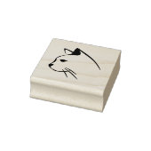 Elegant Silhouette van een Kat Art Stamp Rubberstempel (Stempel)