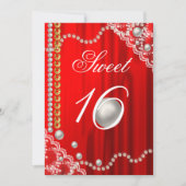 Elegant Silk, witte parels, kant en goudzoet 16 Kaart (Voorkant)