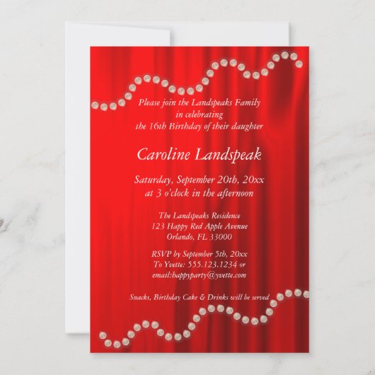 Elegant Silk, witte parels, kant en goudzoet 16 Kaart (Achterkant)