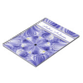 Elegant Silky Blue Fractal met naam Notitieboek (Linkerzijde)