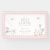 Elegant Silly Goose Whimsical Pink Bow Baby Shower Spandoek (Horizontaal)