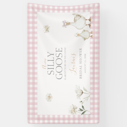 Elegant Silly Goose Whimsical Pink Bow Baby Shower Spandoek (Verticaal)