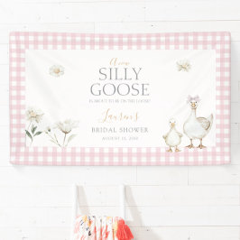 Elegant Silly Goose Whimsical Pink Bow Baby Shower Spandoek