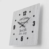 Elegant Silver 25th Silver Wedding Anniversary Vierkante Klok (Hoek)