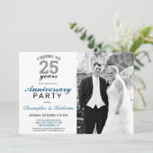 Elegant Silver 25th Wedding Jubileum Kaart (Staand voorkant)