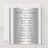 Elegant Silver 25th Wedding Jubileum Party Kaart (Achterkant)