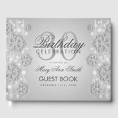 Elegant Silver 30th Birthday Winter Glitter Gastenboek (Voorkant)