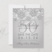 Elegant Silver 50th Birthday Save the Date Winter Kaart (Voorkant)