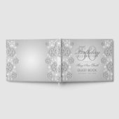 Elegant Silver 50th Birthday Winter Glitter Gastenboek (Volledig)