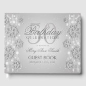 Elegant Silver 50th Birthday Winter Glitter Gastenboek (Voorkant)
