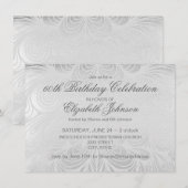 Elegant Silver 60th Birthday Kaart (Voorkant / Achterkant)