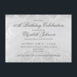 Elegant Silver 60th Birthday Kaart<br><div class="desc">Dit verjaardagsontwerp is voorzien van een elegante zilveren achtergrond met grijze aangepaste typografie.</div>
