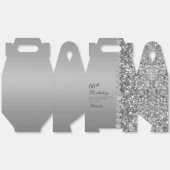 Elegant Silver 60th Birthday Thank You Bedankdoosjes (Ongevouwen)