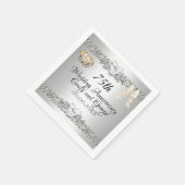 Elegant Silver 75th Wedding Jubileum Paper Servet (Hoek)
