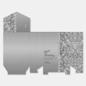 Elegant Silver 90th Birthday Bedankdoosjes (Ongevouwen)