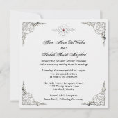 Elegant Silver Accent Wedding Invite Kaart (Voorkant)