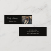 Elegant Silver Afstuderen Name Card Contactkaartje (Voorkant / Achterkant)